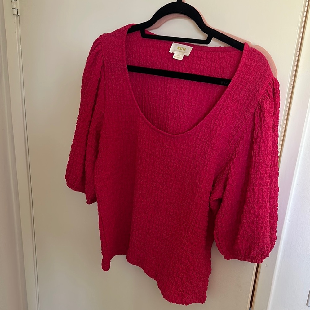Maeve from Anthropologie Textured Balloon Sleeve Top - Picture 4 of 5
